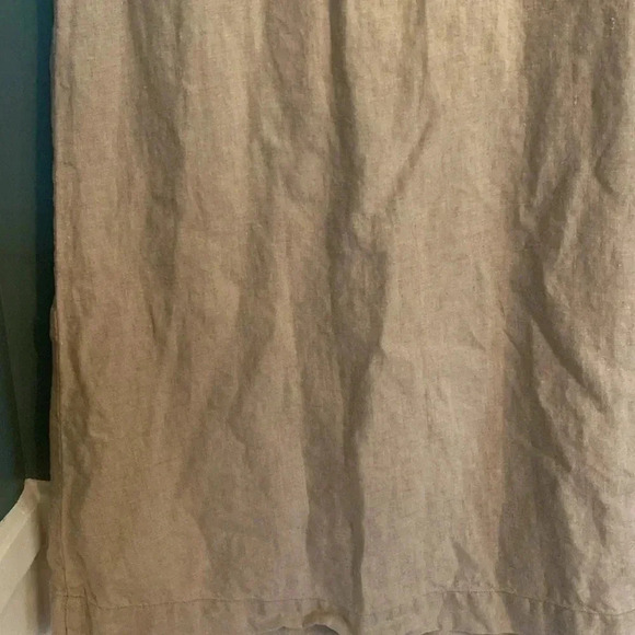 Garnet Hill 100% linen women’s size 6 beige button up collared sleeveless dress - Picture 7 of 7